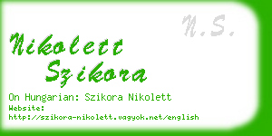 nikolett szikora business card